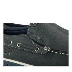 Mocassins Confort MARINE Homme CUIR Motif Uni A Enfiler