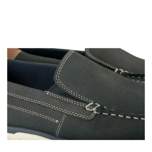 Mocassins Confort MARINE Homme CUIR Motif Uni A Enfiler