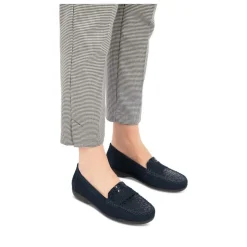 Mocassins Confort MARINE Femme CUIR