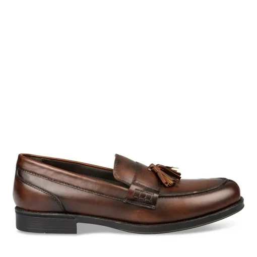Mocassins Confort MARRON Homme CUIR Motif Uni