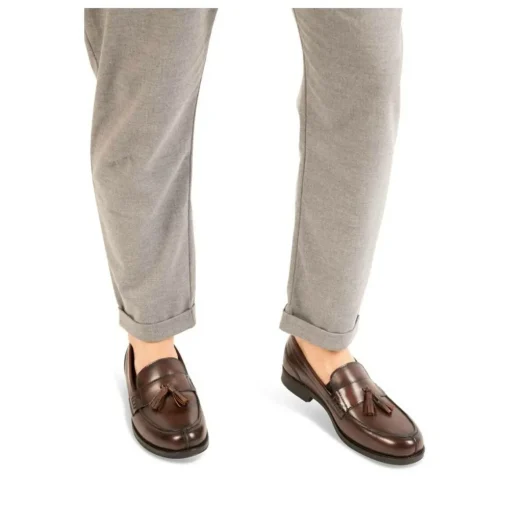 Mocassins Confort MARRON Homme CUIR Motif Uni