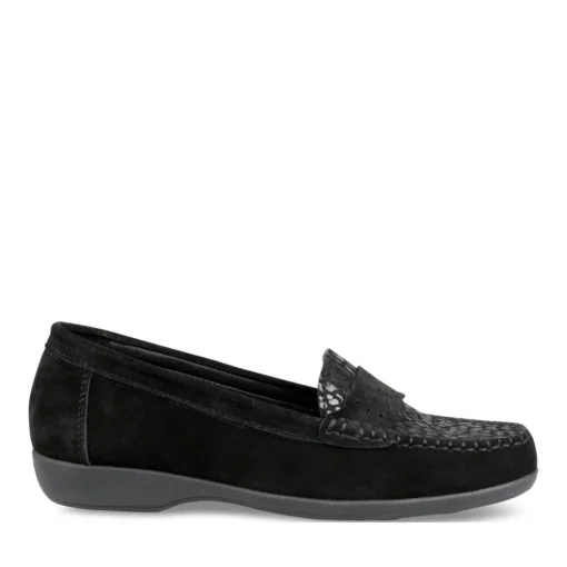 Mocassins Confort NOIR Femme CUIR