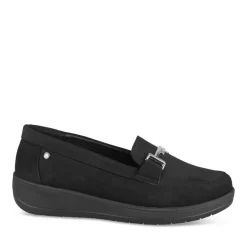 Mocassins Confort NOIR Femme Motif Uni A Enfiler