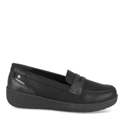 Mocassins Confort NOIR Femme Motif Uni A Enfiler