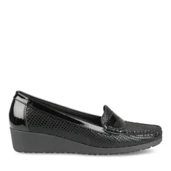 Mocassins Confort NOIR Femme Motif Uni