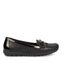 Mocassins Confort NOIR Femme Motif Uni