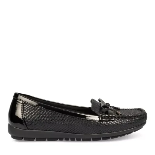 Mocassins Confort NOIR Femme Motif Uni
