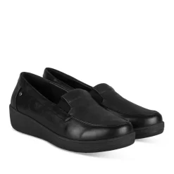 Mocassins Confort NOIR Femme Motif Uni A Enfiler