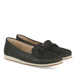 Mocassins Confort NOIR Femme Motif Uni A Enfiler