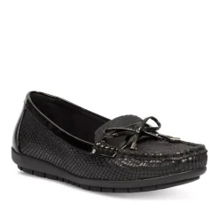 Mocassins Confort NOIR Femme Motif Uni