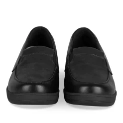 Mocassins Confort NOIR Femme Motif Uni A Enfiler