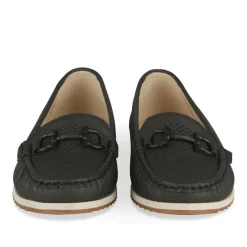 Mocassins Confort NOIR Femme Motif Uni A Enfiler