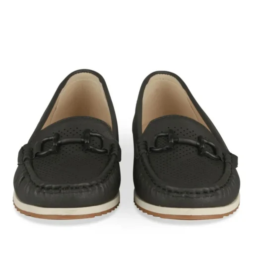 Mocassins Confort NOIR Femme Motif Uni A Enfiler
