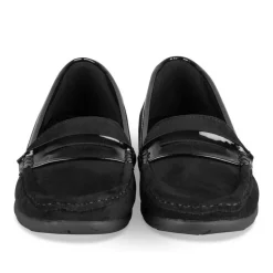 Mocassins Confort NOIR Femme Motif Uni A Enfiler