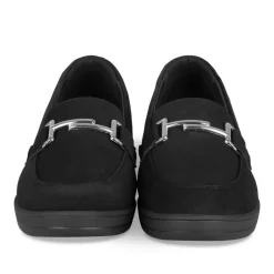 Mocassins Confort NOIR Femme Motif Uni A Enfiler