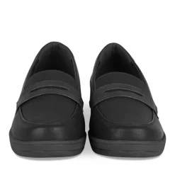 Mocassins Confort NOIR Femme Motif Uni A Enfiler