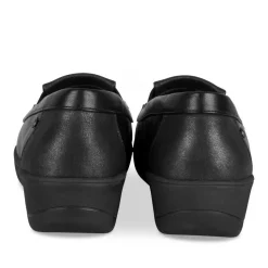 Mocassins Confort NOIR Femme Motif Uni A Enfiler