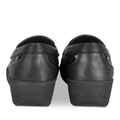 Mocassins Confort NOIR Femme Motif Uni A Enfiler