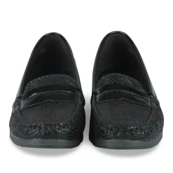 Mocassins Confort NOIR Femme Motif Uni