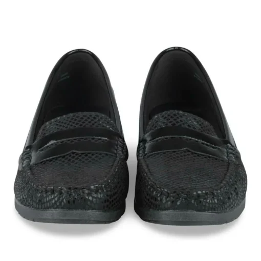 Mocassins Confort NOIR Femme Motif Uni