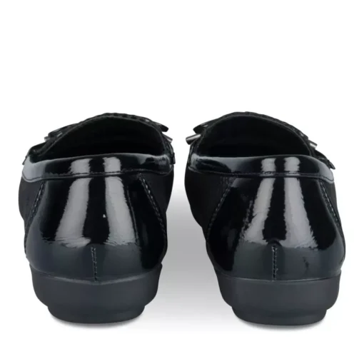 Mocassins Confort NOIR Femme Motif Uni