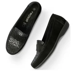 Mocassins Confort NOIR Femme CUIR