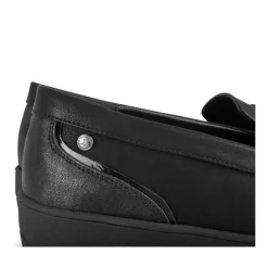 Mocassins Confort NOIR Femme Motif Uni A Enfiler