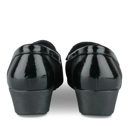 Mocassins Confort NOIR Femme Motif Uni