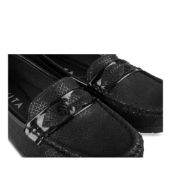 Mocassins Confort NOIR Femme Motif Uni A Enfiler