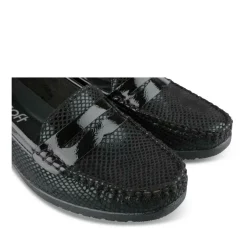 Mocassins Confort NOIR Femme Motif Uni