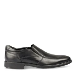 Mocassins Confort NOIR Homme CUIR Motif Uni A Enfiler