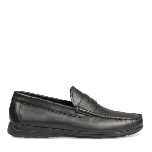 Mocassins Confort NOIR Homme CUIR Motif Uni