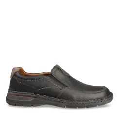 Mocassins Confort NOIR Homme CUIR Motif Uni Elastique