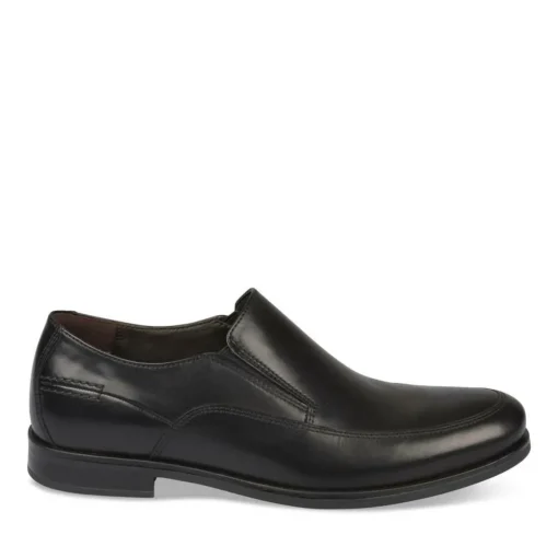 Mocassins Confort NOIR Homme CUIR A Enfiler