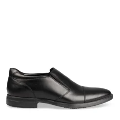 Mocassins Confort NOIR Homme CUIR Motif Uni A Enfiler
