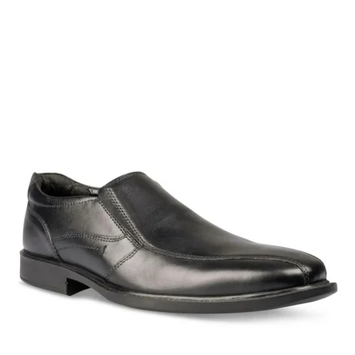 Mocassins Confort NOIR Homme CUIR Motif Uni A Enfiler