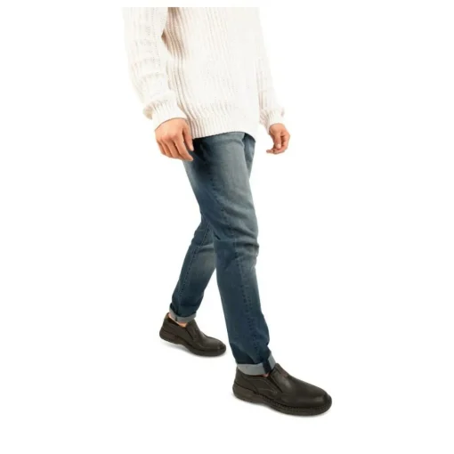 Mocassins Confort NOIR Homme CUIR Motif Uni Elastique