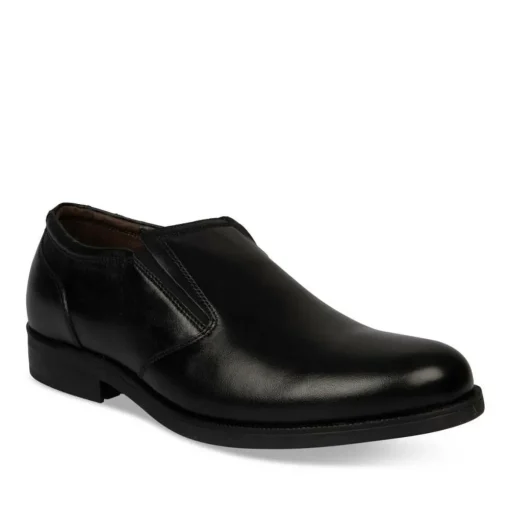 Mocassins Confort NOIR Homme CUIR A Enfiler