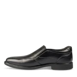 Mocassins Confort NOIR Homme CUIR Motif Uni A Enfiler