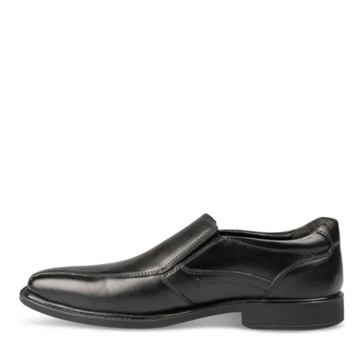 Mocassins Confort NOIR Homme CUIR Motif Uni A Enfiler