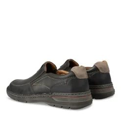 Mocassins Confort NOIR Homme CUIR Motif Uni Elastique