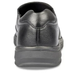Mocassins Confort NOIR Homme CUIR Motif Uni A Enfiler