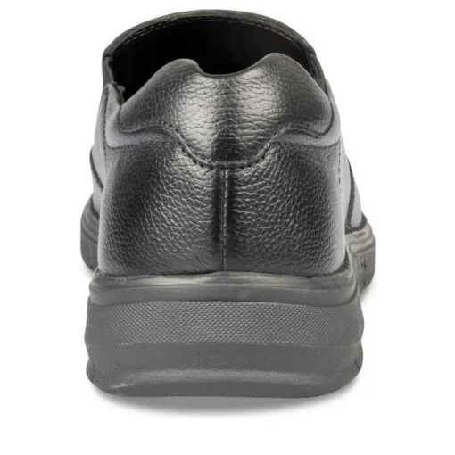 Mocassins Confort NOIR Homme CUIR Motif Uni A Enfiler