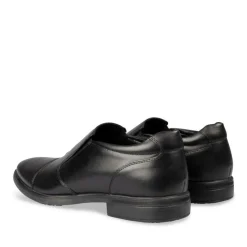 Mocassins Confort NOIR Homme CUIR Motif Uni A Enfiler