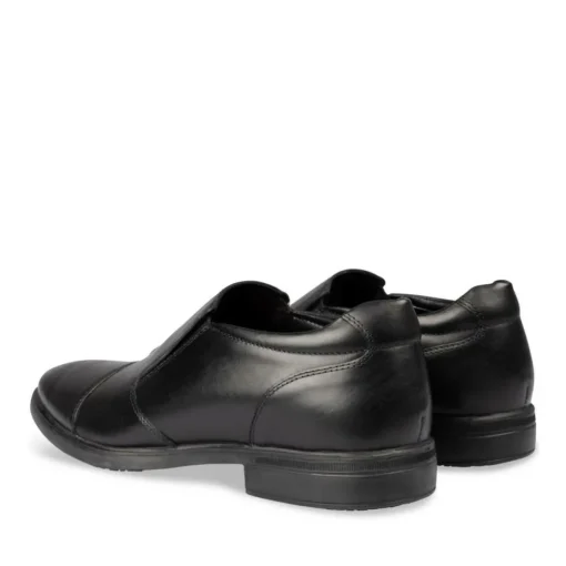 Mocassins Confort NOIR Homme CUIR Motif Uni A Enfiler