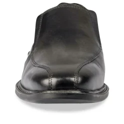 Mocassins Confort NOIR Homme CUIR Motif Uni A Enfiler