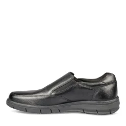 Mocassins Confort NOIR Homme CUIR Motif Uni A Enfiler