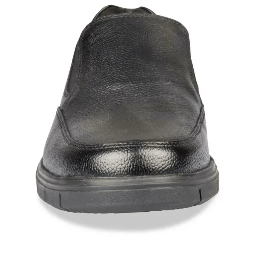 Mocassins Confort NOIR Homme CUIR Motif Uni A Enfiler
