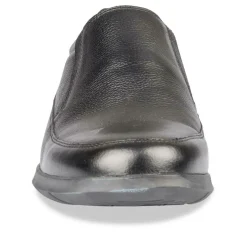 Mocassins Confort NOIR Homme CUIR Motif Uni A Enfiler