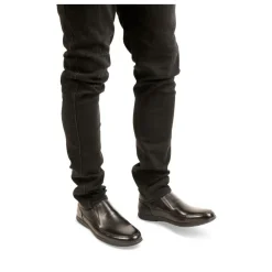 Mocassins Confort NOIR Homme CUIR Motif Uni A Enfiler